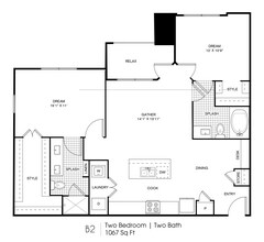 Two Bedroom Two Bathroom 1202 floor plan